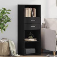 Hoge kast 45x42,5x124 cm bewerkt hout zwart - thumbnail