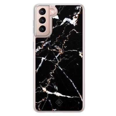 Samsung Galaxy S21 Plus hybride hoesje - Marmer zwart Samsung Galaxy S21 Plus hybride hoesje - Marmer zwart