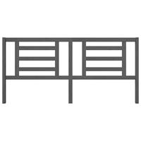 Hoofdbord 206x4x100 cm massief grenenhout grijs - thumbnail