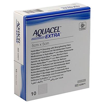 Aquacel Extra Verb Hydrofiber+versterk. 5x 5cm 10