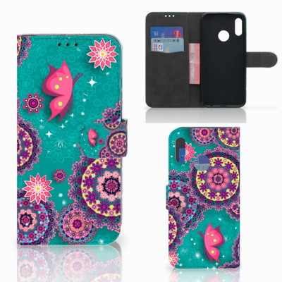Honor 10 Lite Hoesje Cirkels en Vlinders Honor 10 Lite Hoesje Cirkels en Vlinders