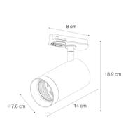 QAZQA Moderne spot zwart voor railsysteem 1-fase 70mm - Iconic Jeana - thumbnail