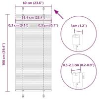 Pliss rolgordijn 60x100 cm stofbreedte 59,4 cm polyester - thumbnail