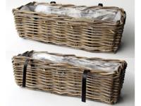 Balkonbak Rotan Antique Grey 19X46H15 cm Van der Leeden - Van der leeden - thumbnail
