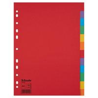 Tabbladen Esselte Economy A4 12-delig karton 11-rings assorti - thumbnail