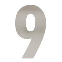 Intersteel Huisnummer 9 XXL hoogte 50 cm geborsteld RVS - thumbnail