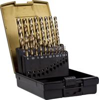 Ivana metaalborenset [19-delig] - cobalt - DIN 338 - gold finish - 1 t/m 10/0,5 mm oplopend - in cassette - thumbnail