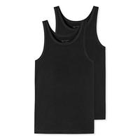 2-Packheren hemden 95/5 - Witte en zwarte Biologisch katoenen mannen onderhemden - thumbnail