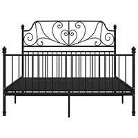 Bedframe metaal zwart 140x200 cm - thumbnail