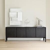 Ethnicraft Dressoir 'PI' Gevernist Teakhout, 230cm, kleur Donkerbruin - thumbnail