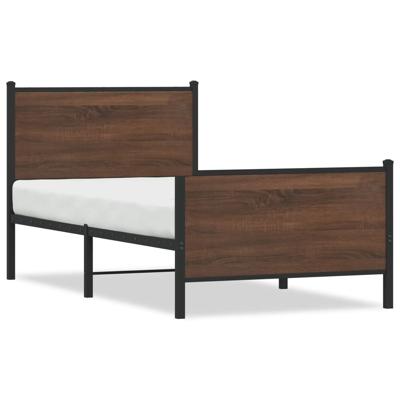 Bedframe zonder matras metaal bruin eikenkleurig 160x200 cm - thumbnail