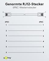 Goobay Telefoon (analoog) Kabel [1x RJ12-stekker - 1x RJ12-stekker] 10.00 m Zwart - thumbnail