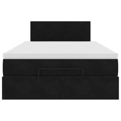 Ottoman bed met matras en LED's 120x200cm fluweel zwart