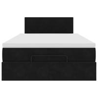 Ottoman bed met matras en LED's 120x200cm fluweel zwart - thumbnail