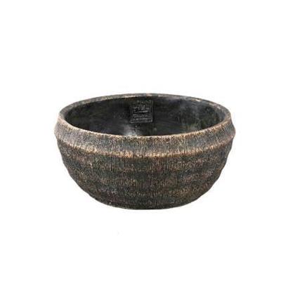 PTMD Bloempot Sary - 25x25x12 cm - Cement - Zwart PTMD Bloempot Sary - 25x25x12 cm - Cement - Zwart