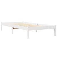 Bed met boekenkast zonder matras grenenhout wit 100x200 cm - thumbnail