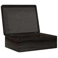 VidaXL Houten kist met deksel 40x30x13 cm massief grenenhout zwart - thumbnail