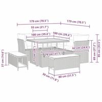 Tuinbankenset 8 pcs Zwart poly rattan - thumbnail