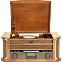 Reflexion HIF2002DAB Retro-stereoset DAB+, FM, CD, Cassette, Platenspeler, Bluetooth, USB Behuizing van echt hout, Opnamefunctie, Incl. afstandsbediening 2 x - thumbnail