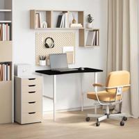 Bureaublad rechthoekig 100x60x2,5 cm eikenhout donkerbruin - thumbnail