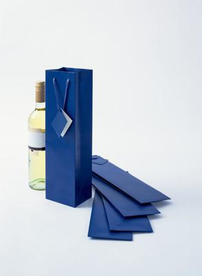 Sigel Cadeautas voor fles Met bodeminzetstuk en cadeaulabel GT505 Ultra-marijn-blauw, Mat Papier 10 x 35 cm 1 stuk(s)