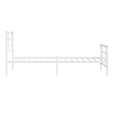 Bedframe met hoofd- en voeteneinde metaal wit 90x190 cm Bedframe met hoofd- en voeteneinde metaal wit 90x190 cm