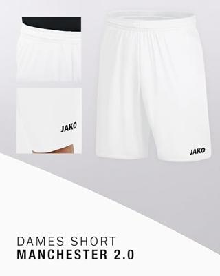 JAKO 4400D Short Manchester 2.0 Dames - Wit - 38-40
