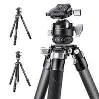 K&F Concept Heavy Duty Statief X284C2 carbon 157cm - professioneel driebeen statief met 10-laags carbon poten en balhoofd - thumbnail