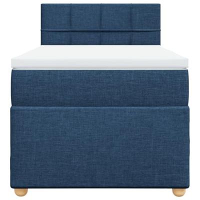 Boxspring met matras stof blauw 100x200 cm