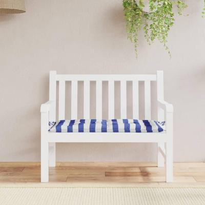 VidaXL Tuinbankkussen 100x50x7 cm stof gestreept wit en blauw VidaXL Tuinbankkussen 100x50x7 cm stof gestreept wit en blauw