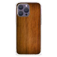 iPhone 15 Pro Max Stevig Telefoonhoesje Donker Hout - thumbnail