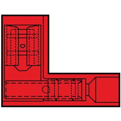 Nylon Geïsol. haakse Vlakstekerhuls 6,3mm voor 0,5-1,5 mm2 156146