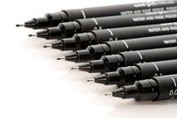 Fineliner Uni-ball Pin ASP009 set à 5 breedtes zwart | 12 stuks - thumbnail