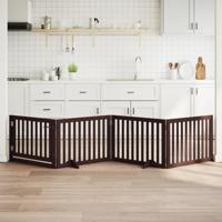 Hondenhek inklapbaar 4 panelen 320 cm populierenhout bruin - thumbnail