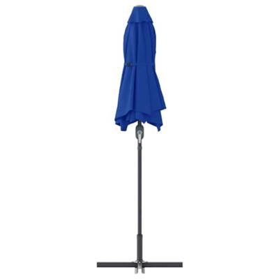 VidaXL Tuinparasol azurblauw 370 x 197 x 239 cm polyester en aluminium VidaXL Tuinparasol azurblauw 370 x 197 x 239 cm polyester en aluminium