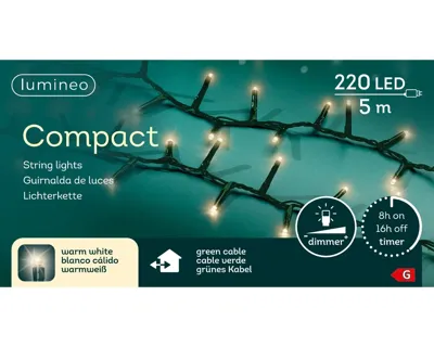 Basic kerstverlichting LED compact rice lights 220 warm wit