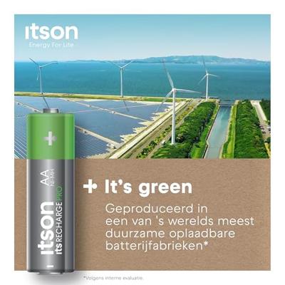 ITSON, gebruiksklare AA Pro oplaadbare NiMH-batterijen, 2500 mAh, verpakking van 8, ideaal voor camera's, gamecontrollers, kinderspeelgoed, HHR6-2500IT/8CP