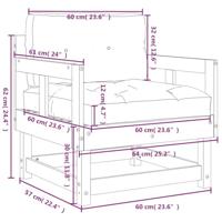 Tuinstoelen 2 st met kussens geïmpregneerd grenenhout - thumbnail