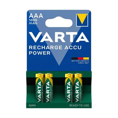 Varta hr03 nimh aaa oplaadbare batterij (4 stuks)