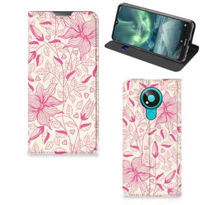 Nokia 3.4 Smart Cover Pink Flowers Nokia 3.4 Smart Cover Pink Flowers