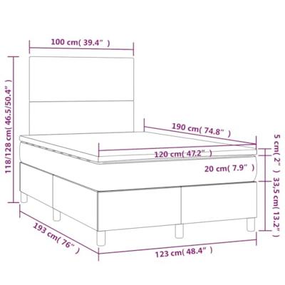 Boxspring met matras fluweel donkergrijs 120x190 cm