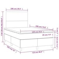 Boxspring met matras kunstleer grijs 120x190 cm - thumbnail