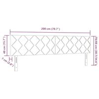 Hoofdbord Wandgemonteerd Geometrisch Lichtgrijs 200 cm Fluweel - thumbnail