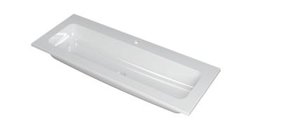 INK Wastafel Faktor polystone centraal met 1 kraangat 120 cm x 45 cm x 1,5 cm Glans wit 3407021