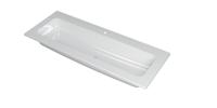 INK Wastafel Faktor polystone centraal met 1 kraangat 120 cm x 45 cm x 1,5 cm Glans wit 3407021 - thumbnail