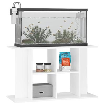 Aquariumstandaard 100x40x60 cm bewerkt hout wit - thumbnail