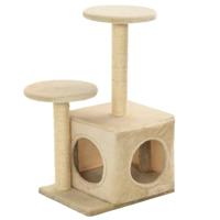 VidaXL Kattenkrabpaal met sisal krabpalen 60 cm beige - thumbnail