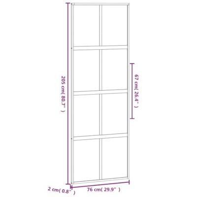 VidaXL Schuifdeur 76x205 cm gehard glas en aluminium zwart - thumbnail