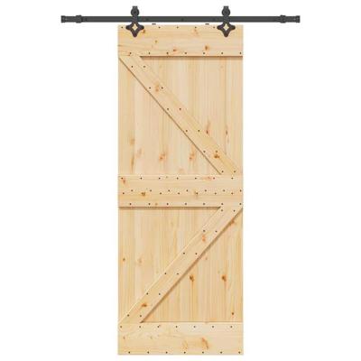 Schuifdeur met beslag 80x210 cm massief grenenhout