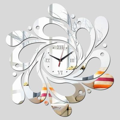 2 PC'S Home Crystal acryl kwarts spiegel klok sieraden klok Petal patroon klok (Splinter)